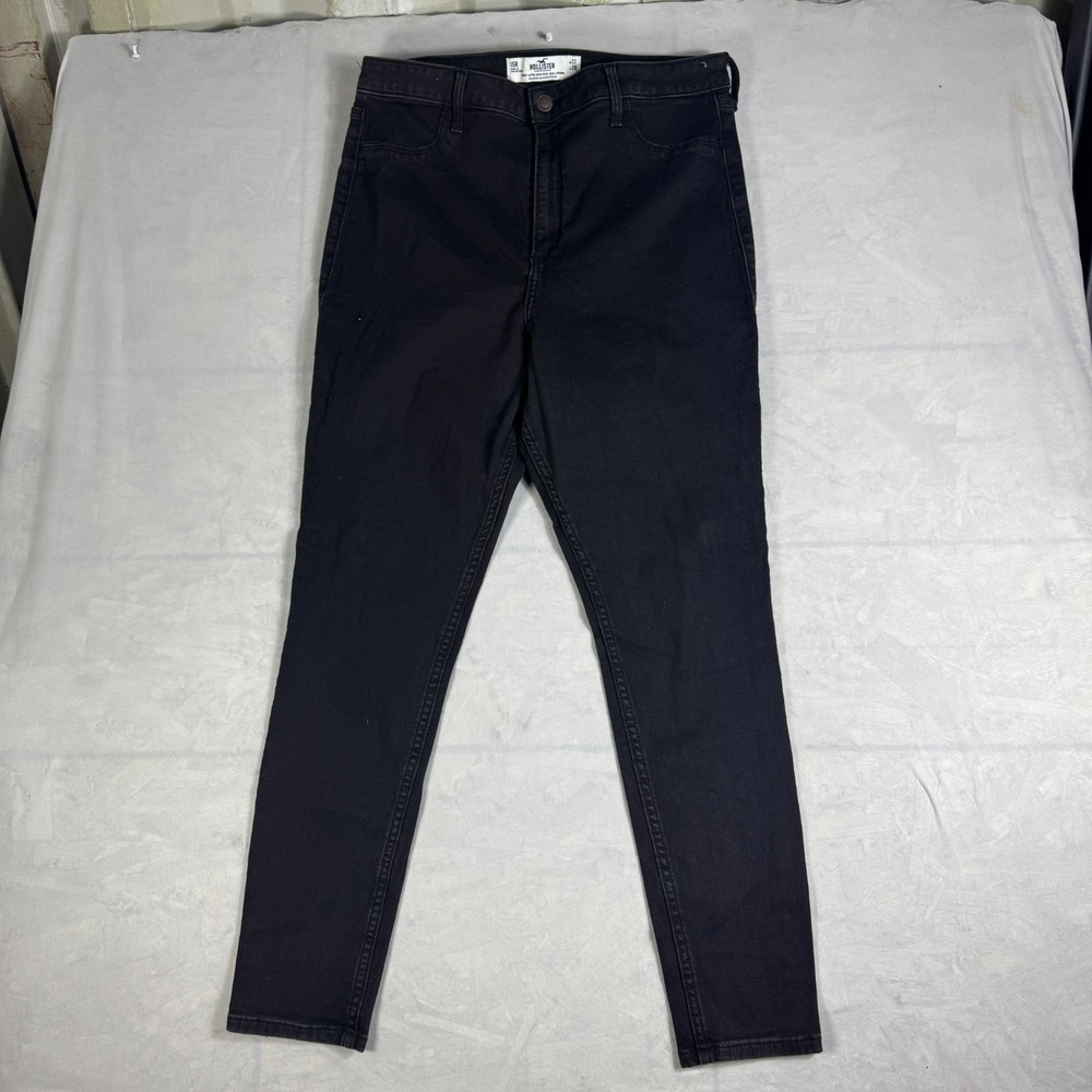 Hollister Womens Curvy Ultra High Rise Jeans‎ Black Denim Advance Stretch 15R